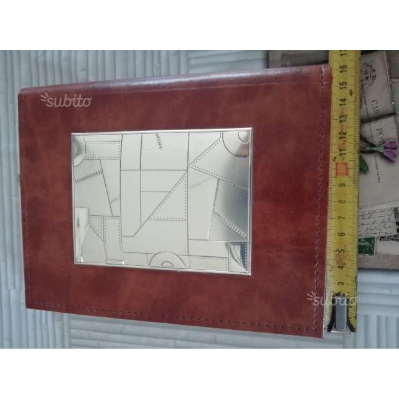 Agenda in pelle e argento