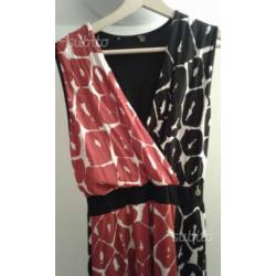 Abito in Jersey rosso bianco nero