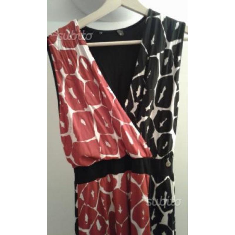 Abito in Jersey rosso bianco nero