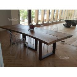 Tavolo rovere massiccio artiginale pezzo unico