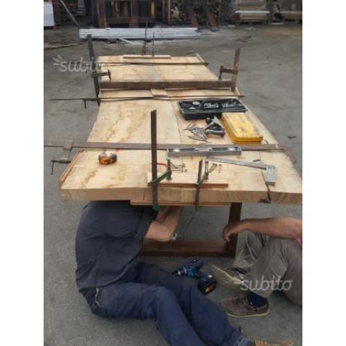 Tavolo rovere massiccio artiginale pezzo unico