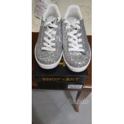 Scarpette Shop Art Glitter Argento
