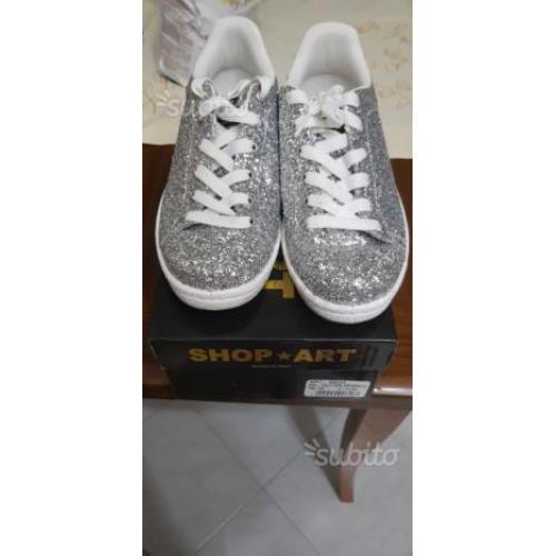 Scarpette Shop Art Glitter Argento