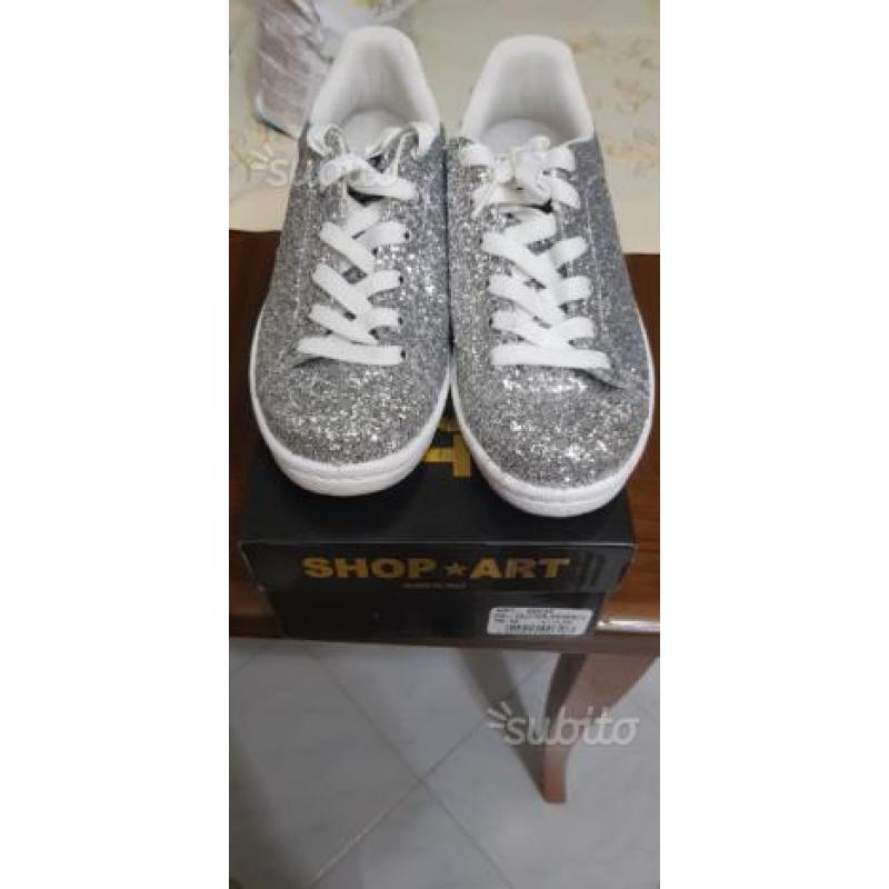 Scarpette Shop Art Glitter Argento