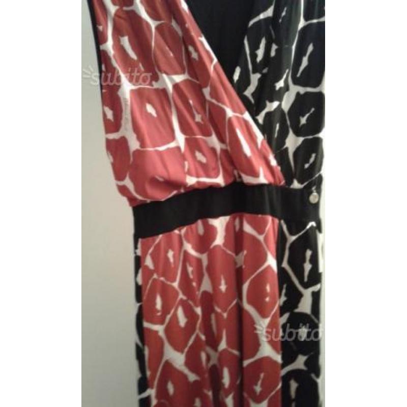 Abito in Jersey rosso bianco nero