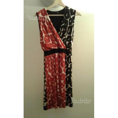 Abito in Jersey rosso bianco nero