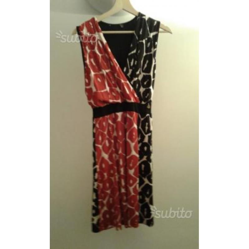 Abito in Jersey rosso bianco nero
