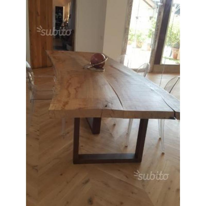 Tavolo rovere massiccio artiginale pezzo unico