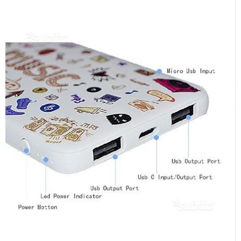 Power Bank, Okzu 5000 mAh Cavetto USB (Nuovo)