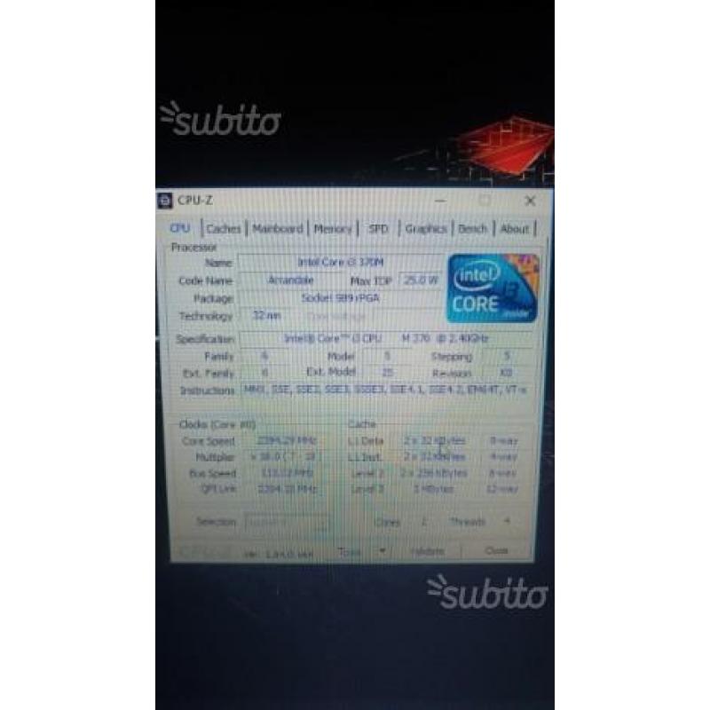 Portatile Sony Vaio+SSD 120gb Ram 4gb espandibile