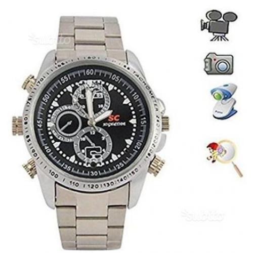 Orologio da polso spia in acciaio mini micro telec