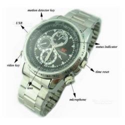 Orologio da polso spia in acciaio mini micro telec