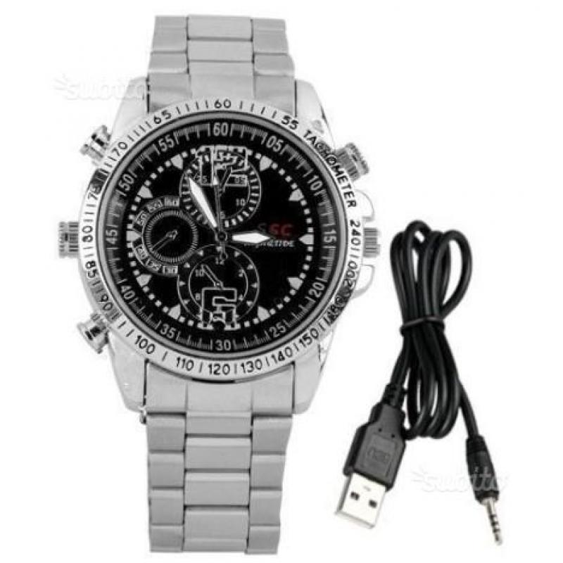 Orologio da polso spia in acciaio mini micro telec