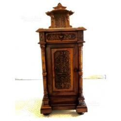 Colonnina legno pregiato e marmo inizi '900