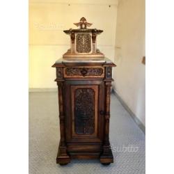 Colonnina legno pregiato e marmo inizi '900