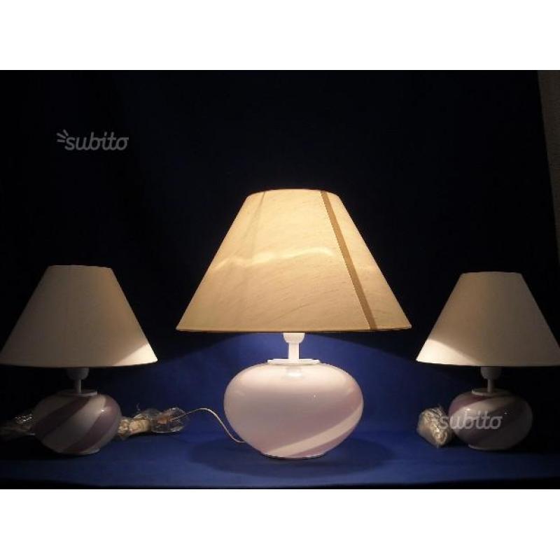 Tris di lampade per comò e comodini