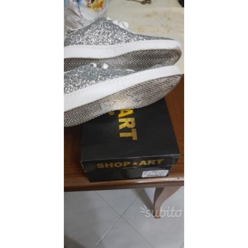 Scarpette Shop Art Glitter Argento