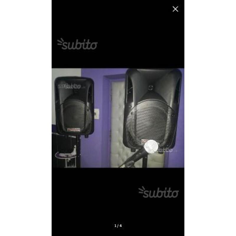Impianto karaoke casse amplificate